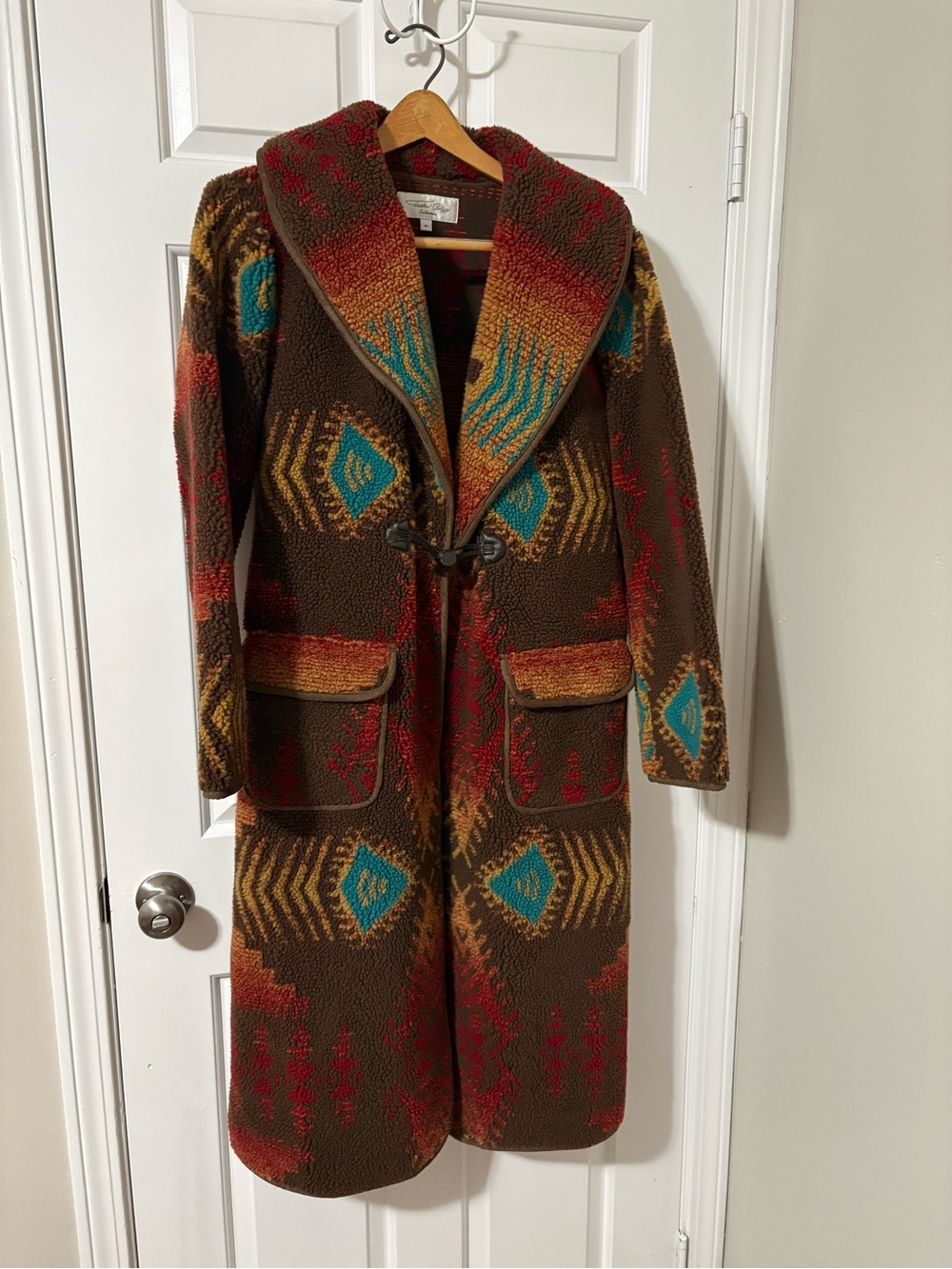 NWT Tasha Polizzi Southwestern Pattern Overcoat Pockets Multicolor Medium